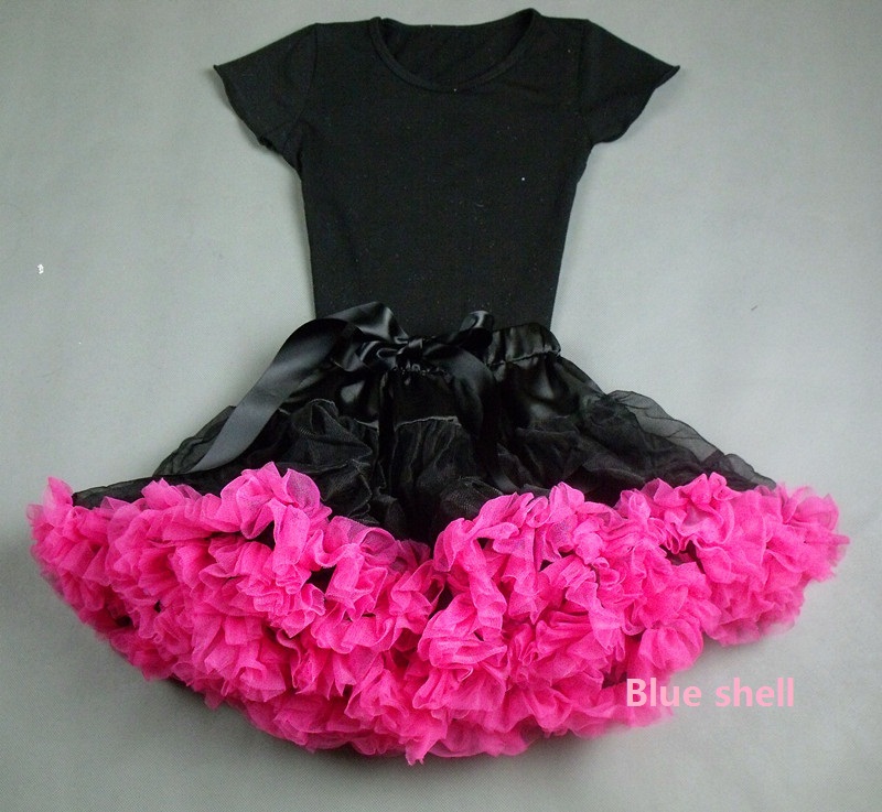 Cute black rose  baby girls kids chiffon skirt  Pettiskirts Petticoats princess skirts tutu Dance wear  1-8 years Free shipping
