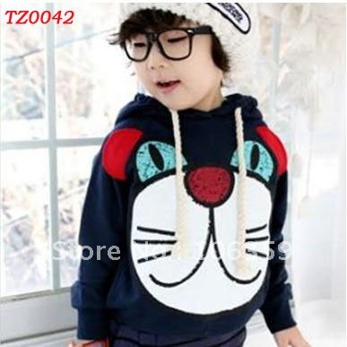 Cute Cartoon Boy Girl Hoodies Children Cotton Sweatshirt Kids Tee T-shirt Autumn Hooded Cotton Coat Top Clothes 4pcs