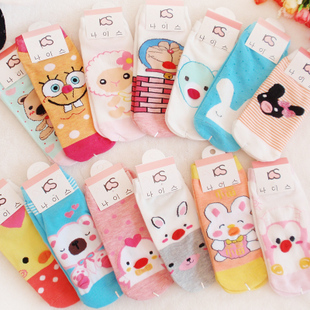 Cute cartoon socks 100% cotton socks sock women's socks three-dimensional socks animal socks