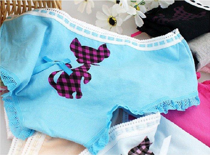 Cute cat briefs Ladies underwear women's cotton panties D-2002 Free shipping