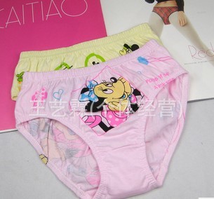 Cute girl cartoon printed cotton underwear girls briefs cotton underwear wholesale free shipping12pcs/lot  kids pants MK3