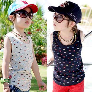 Cute Kids Boys summer car baby child t-shirt sleeveless vest C589