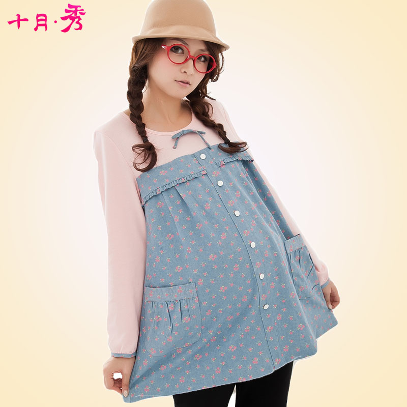 Cute maternity clothing maternity top fashion gentlewomen flower spring and autumn 7181