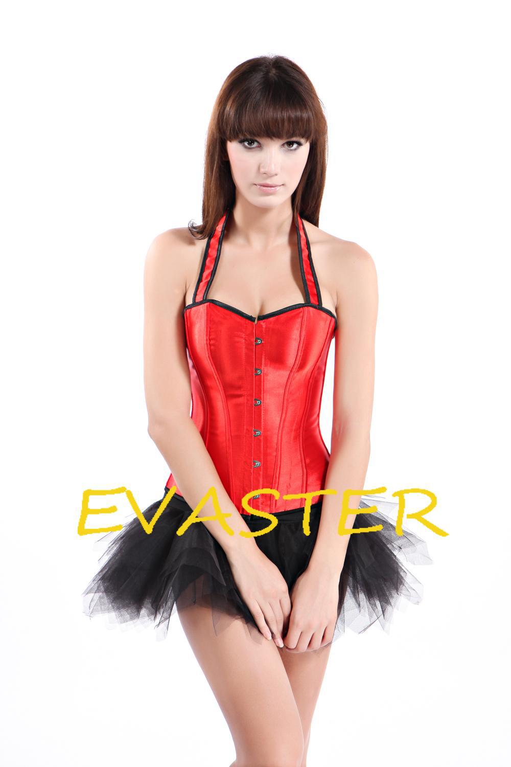 cute new design Red Halter woman sexy corset set