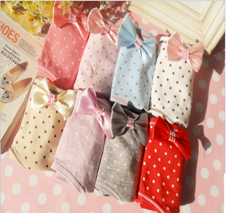 Cute of water teen idol underwear side bow low waist briefs package hip underwear 8391