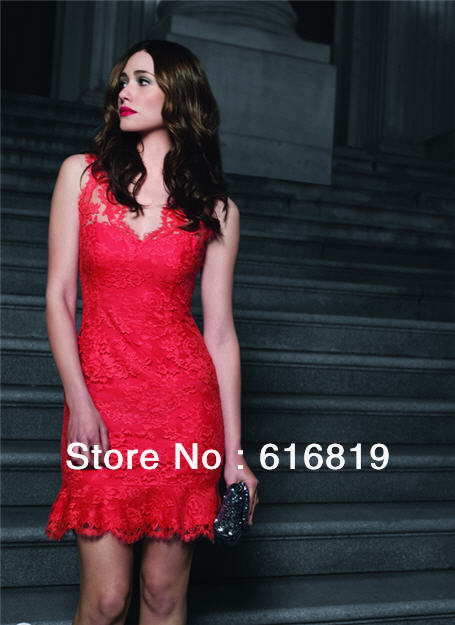 Cute Red Lace Short Party Dress 'The Fabric of My Life'