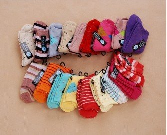 Cute Winter Thick Warm Ladies Cotton Sports Socks,20 Pair/Lot+Free shipping