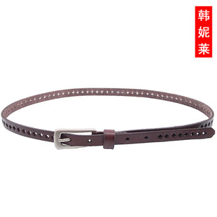 Cutout belt female genuine leather belt women belt fashion chain empty thread fashion strap np0030