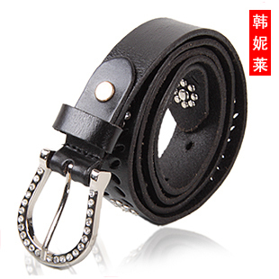 Cutout diamond flower women's genuine leather belt women cowhide strap casual women's strap np0034
