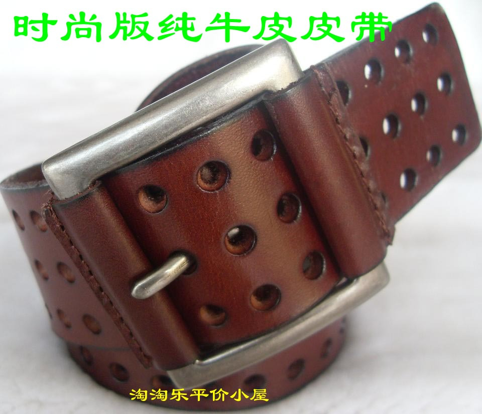 Cutout genuine leather strap fashion first layer of cowhide belt pin buckle genuine leather women's strap
