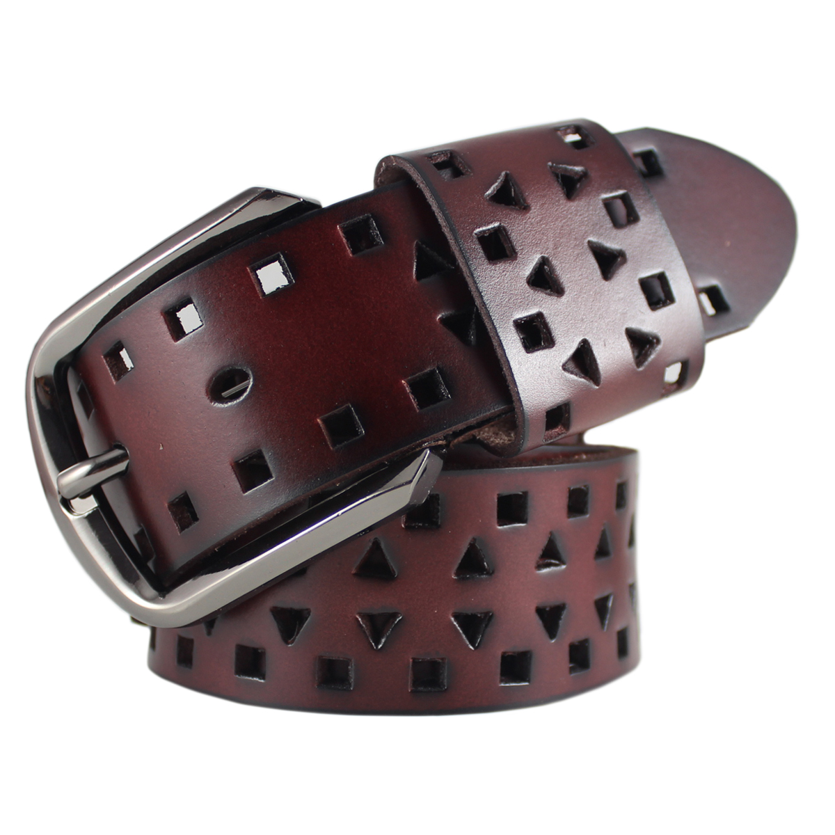 Cutout women's genuine leather strap Women casual pin buckle strap Women belt female (BL006)