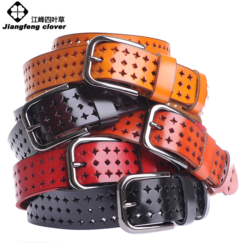 Cutout women's strap female genuine leather cowhide women's belt vintage