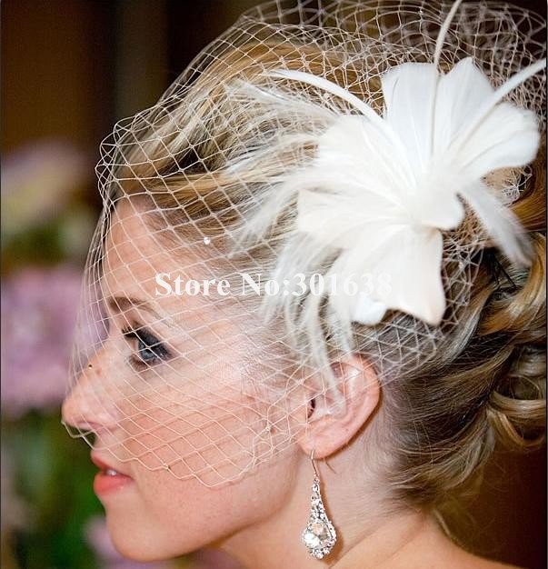CVB-03060  Hot sale White or Ivory color wedding bridecage veil  face veil/hat