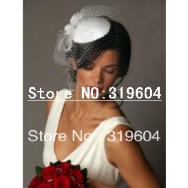 CVB-03077 Simple White Tulle Cover All Bridal's Face Smart Bridal Hat