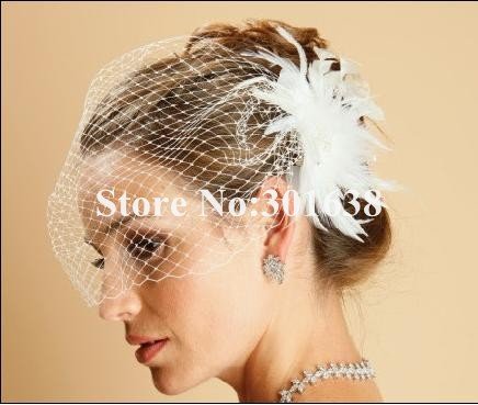 CVB-03085  unexpensive color custom made wedding bridecage veil  face veil/hat