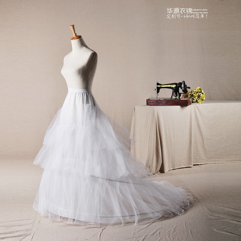Cwgc clothing quality layered train gauze skirt bride wedding dress brace wedding accessories marriage accessories