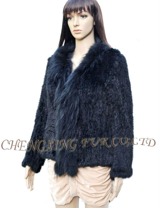 CX-G-A-95A Hand Knitted Rabbit Fur Fashion Coat ~ NEW ARRIVE ~ DROP SHIPPING
