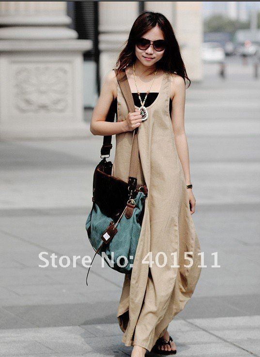 D0085 Khaki  free shipping 2012 NEW high quality women's fashion linen dress