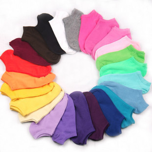 D05 summer candy color 100% cotton socks  slippers female 100% cotton