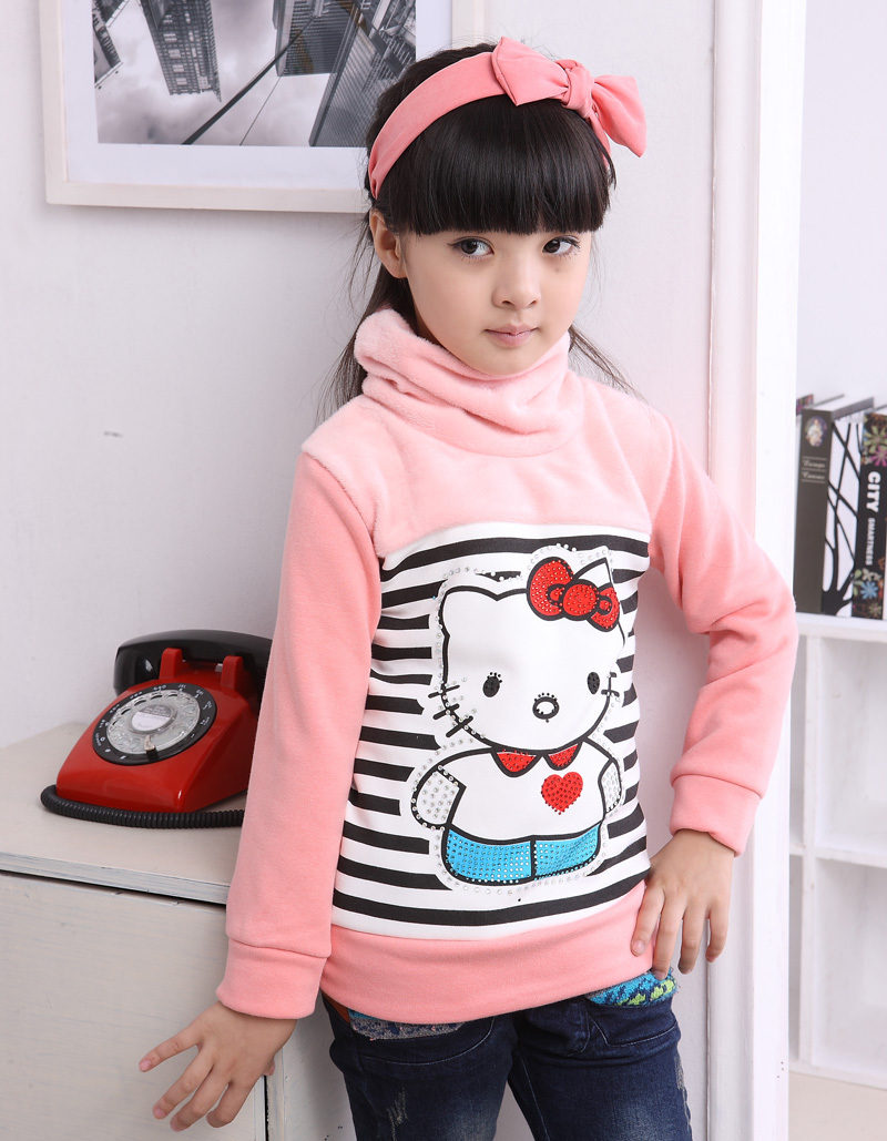D18 child children's clothing female child autumn and winter 2012 thickening sweatshirt thermal clothing basic shirt for