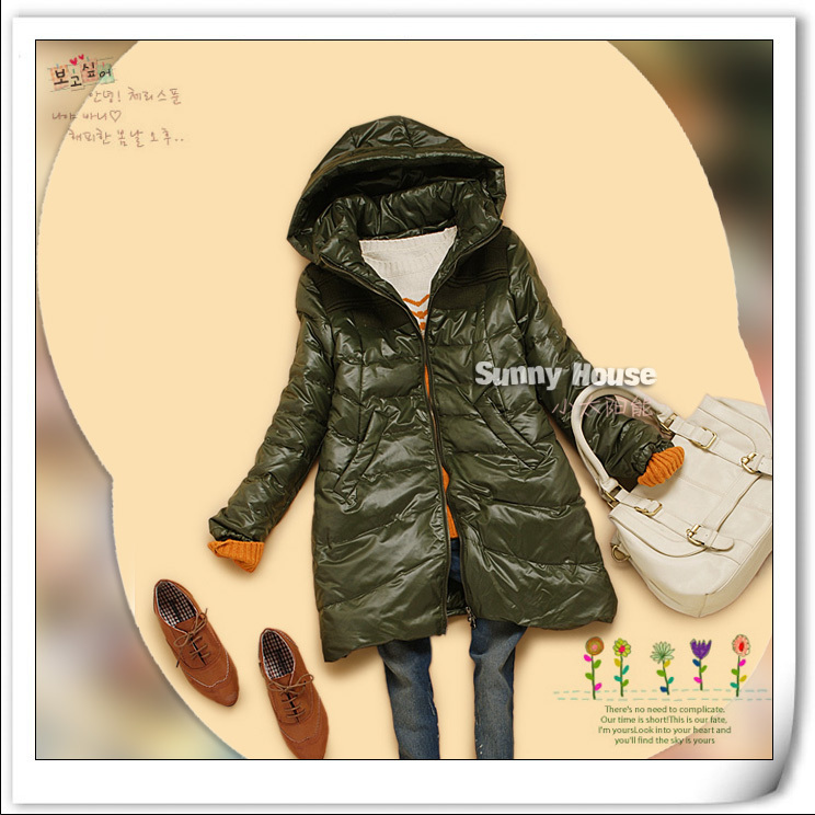 Da-3 women's detachable cap pleated knitted patchwork medium-long thickening wadded jacket cotton-padded jacket outerwear
