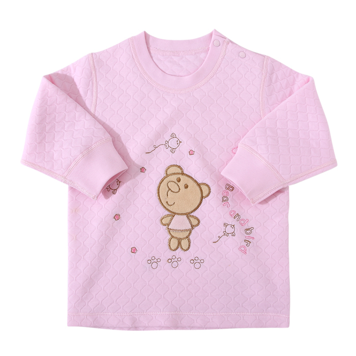 Da02186 baby thermal underwear thermal jacquard clip wire open shoulder top