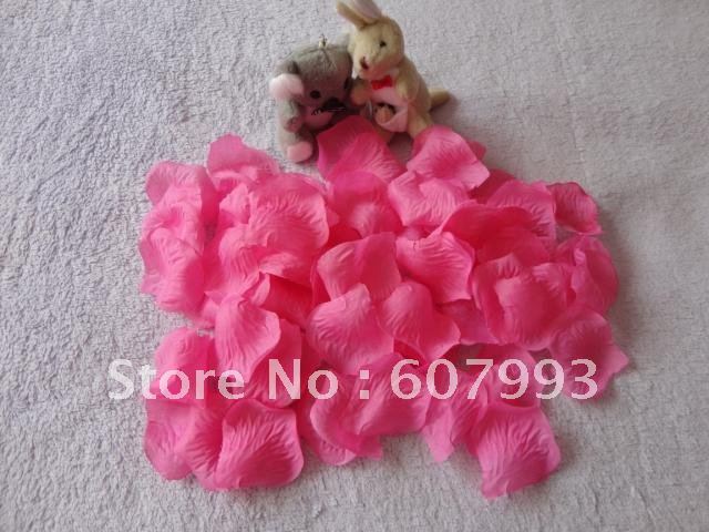 dark pink Silk Rose Petals, Artificial Rose Petals for Wedding party ,fabric flower 2000pcs/lot Free Shipping