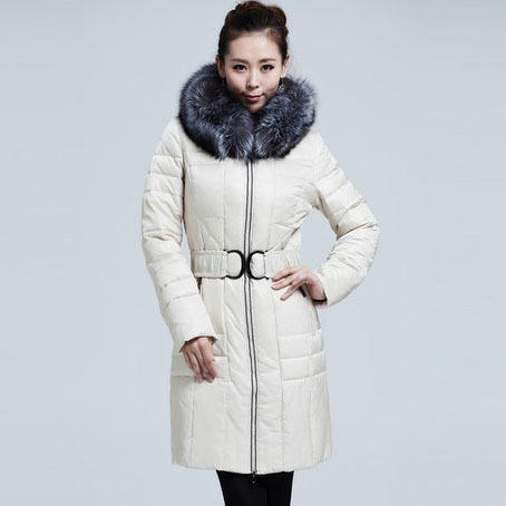 Daser 2012 down coat white coat medium-long down female fashion slim fur collar