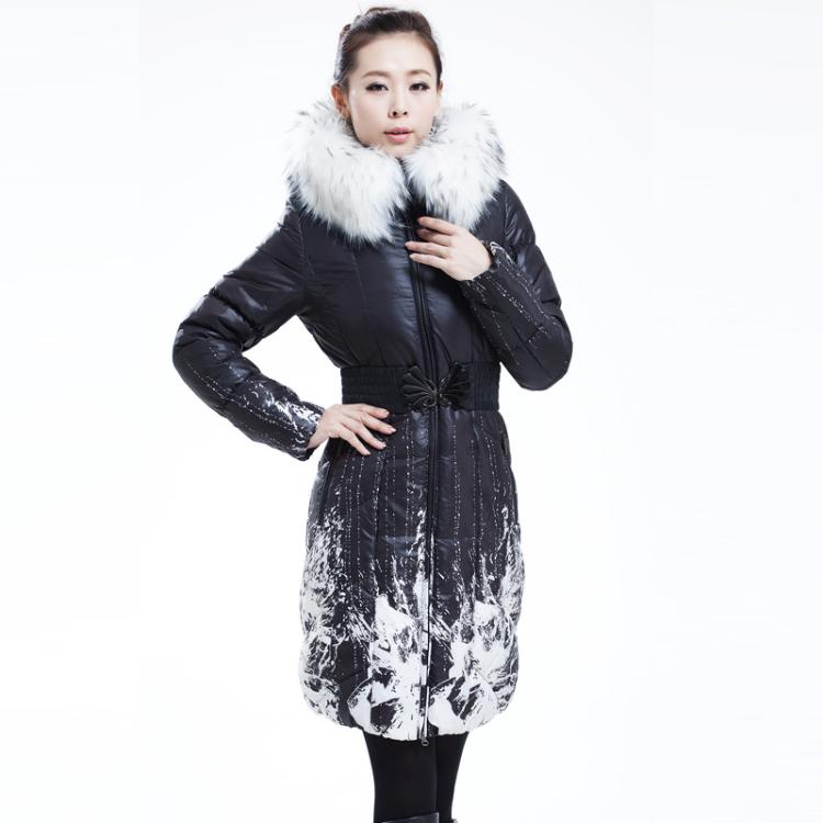 Daser 2012 winter down coat female medium-long slim with a hood raccoon fur