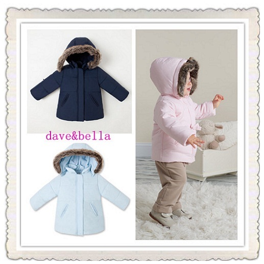 Davebella infant girls clothing winter thickening thermal windproof clothing cardigan d55