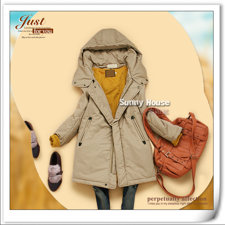 Dd-2 thickening cotton-padded jacket female outerwear medium-long cotton-padded jacket wadded jacket casual with a hood overcoat
