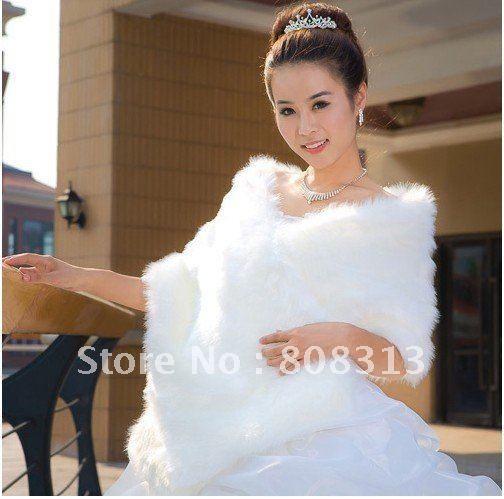 DD30 Free shipping women's ladies New fashion   Faux Fur Bridal Wrap Shawll Wedding Jackets