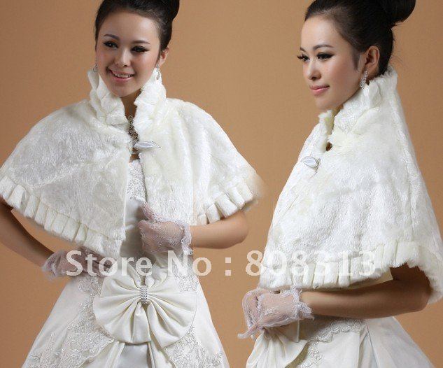 DD60  Free shipping women's ladies New fashion  Fur Bridal Wrap Shawll Wedding Jackets