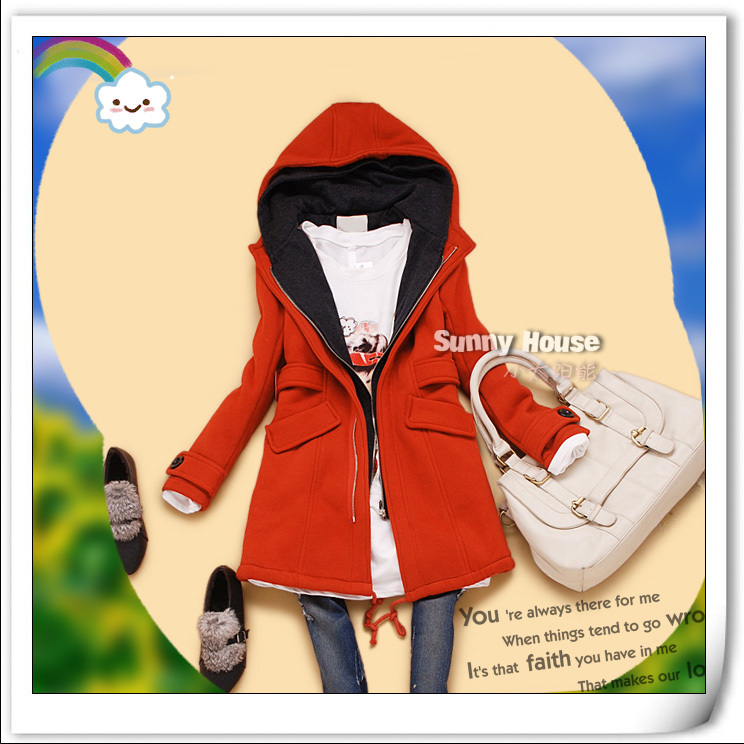 De-3 2012 with a hood pleated medium-long patchwork thickening outerwear trench faux two piece