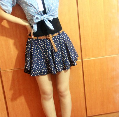 Dear Sally, 2012 New arraival, (MOQ:1 pc) Summer Chiffon Shorts With Belt, DS-Shorts-2001, (Free Size) <Dark blue, Pink, Orange>