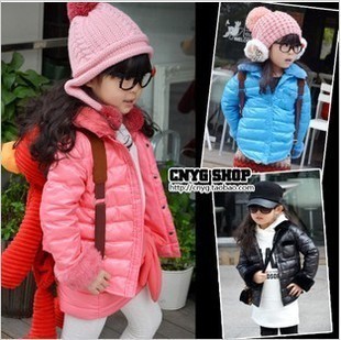 Dearie baby female child winter rabbit fur candy color thickening cotton-padded jacket wadded jacket outerwear