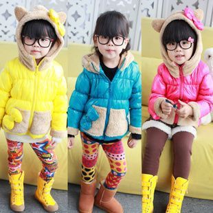 Dearie baby winter female child kt style patent leather wadded jacket outerwear cardigan snow clothing