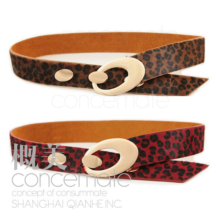 Decoration fashion belt women's strap horsehair genuine leather leopard print belt c272