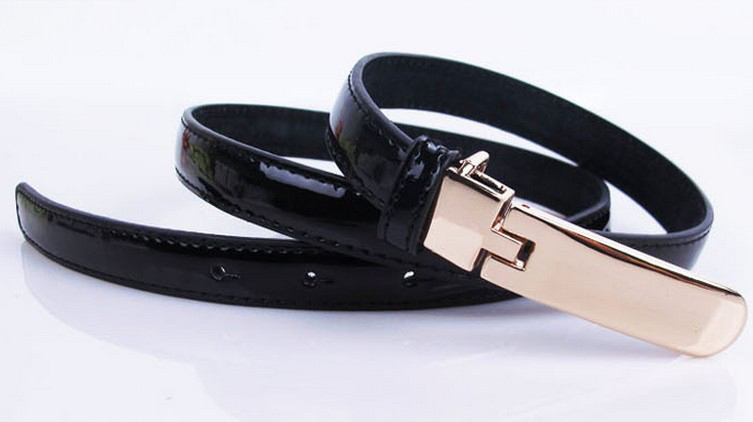 Decoration Genuine Leather Belt Fashion Cowhide thin belt gold pins Ladies Thin Beit  small strap