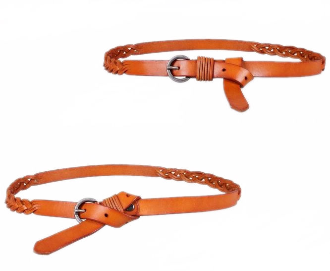 Decoration tieclasps all-match belt women's genuine leather first layer of cowhide knitted belt fashion strap