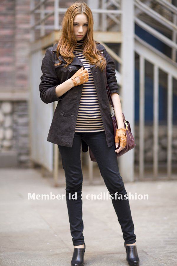 Deep Brown  Pig Nappa Windbreaker For Ladies