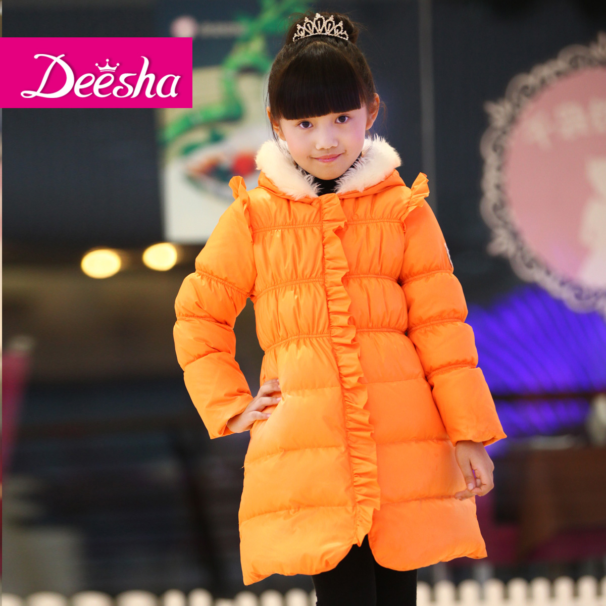 DEESHA 2012 winter new arrival girls clothing thickening child medium-long down coat 1219573