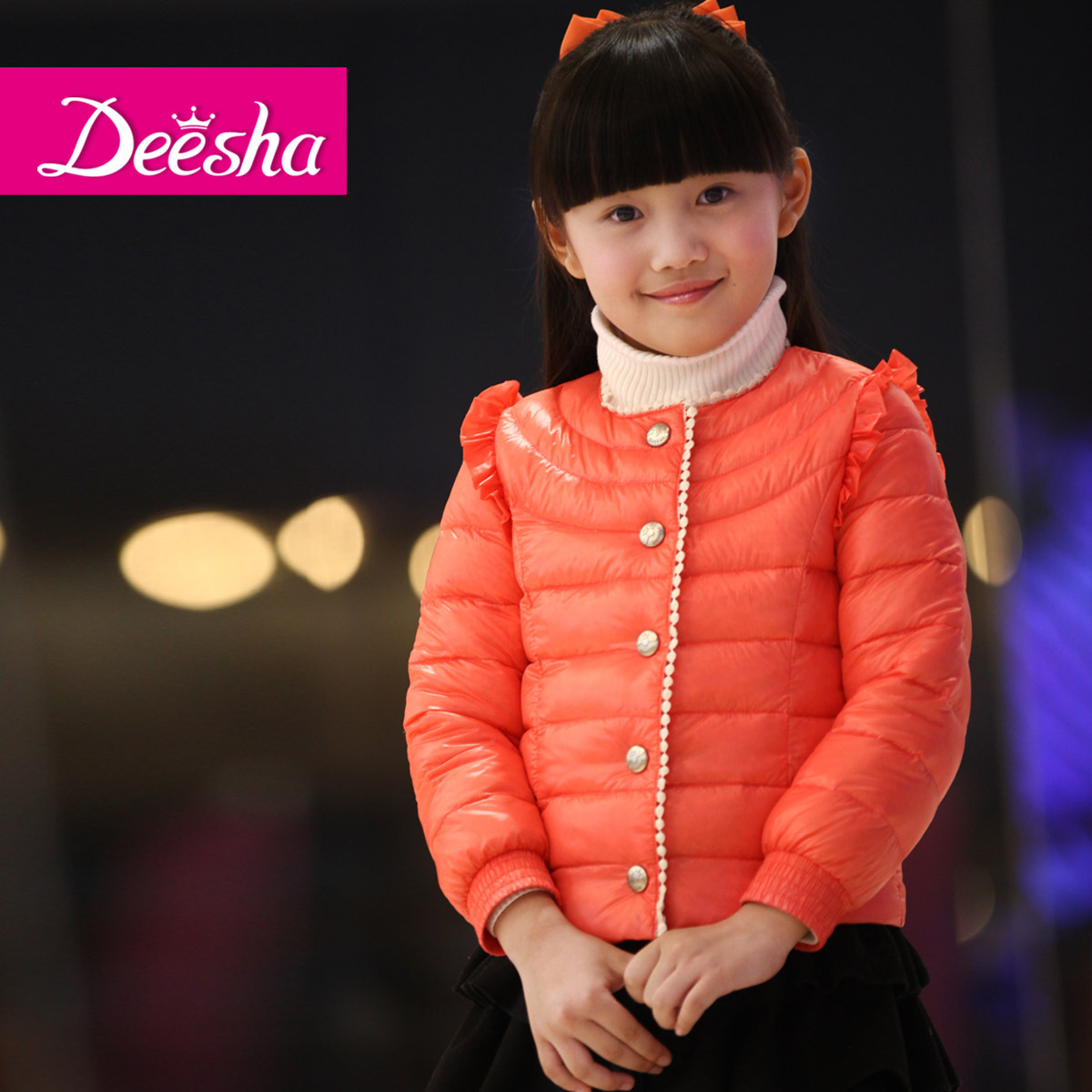 DEESHA children's clothing female child spring thin outerwear down liner child short design down coat