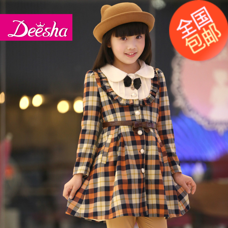 DEESHA female child outerwear spring and autumn 2013 spring child long-sleeve dress trench 1312013