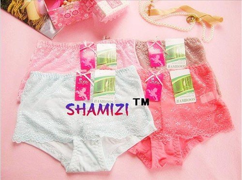 Delicate lace Ms. bamboo fiber underwear women's briefs Free shipping 2522