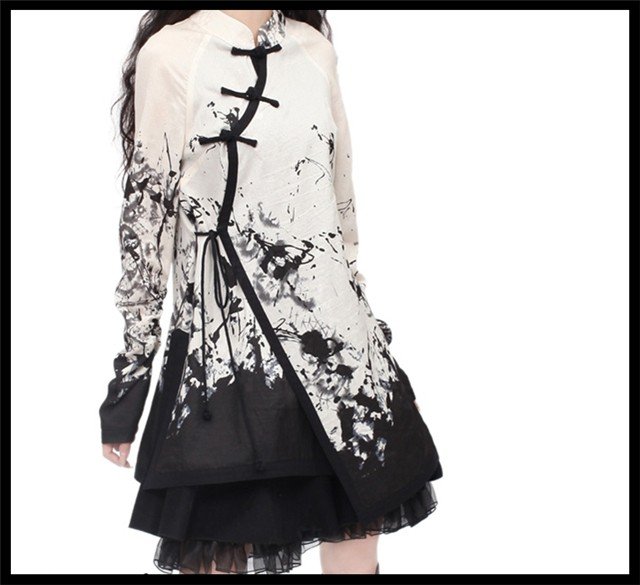 DEMONSTYLE 2012 Autumn New arrival women's coat ,wash painting coat SA10429Q