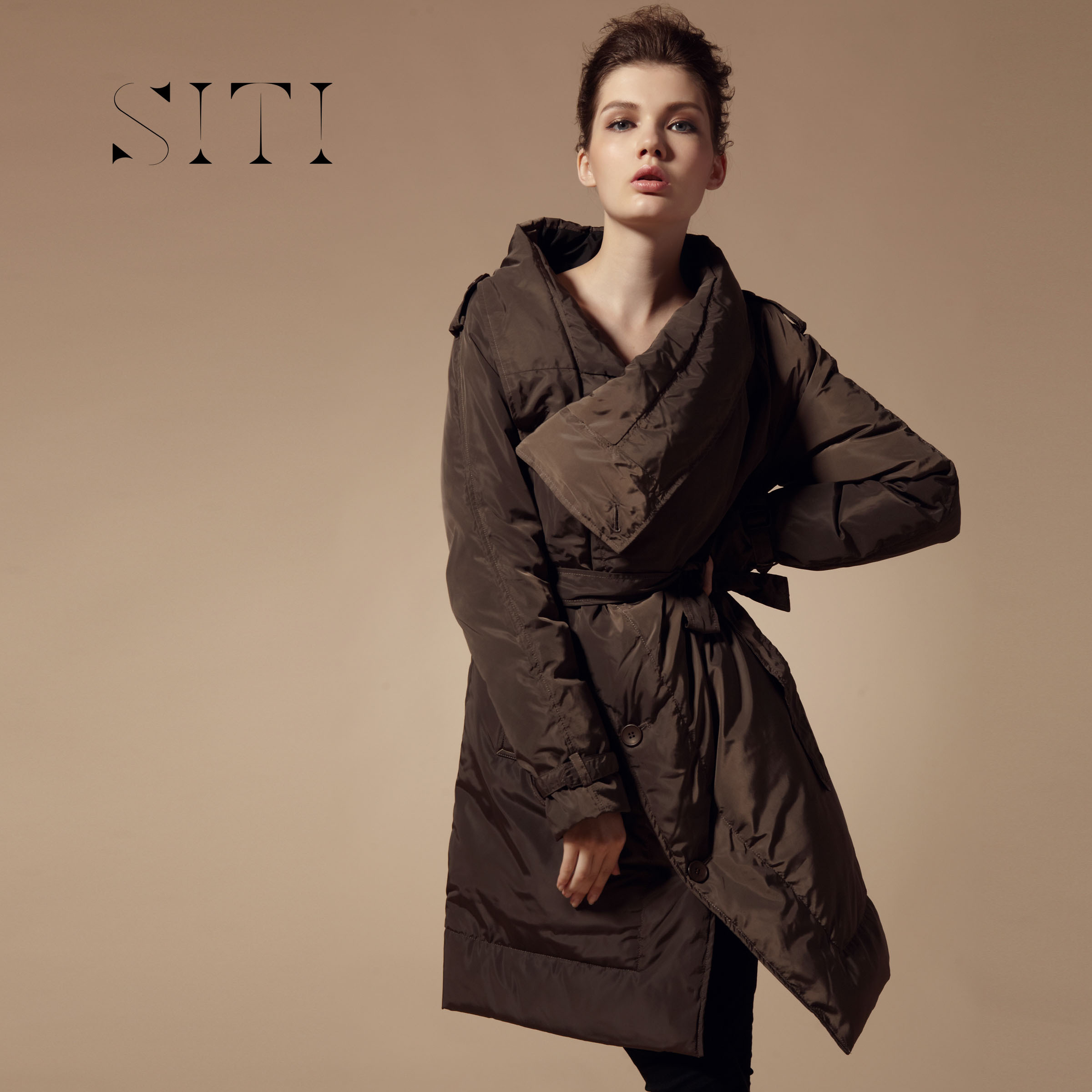 DEMONSTYLE 2012 winter long design irregular belt fashion women's down coat plus size available