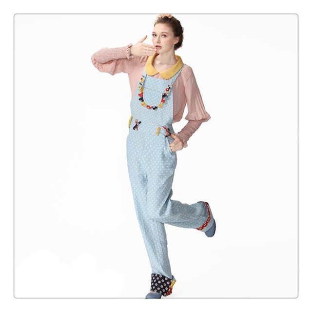 DEMONSTYLE lady's jumpsuit, blue jumpsuit KA10023Q