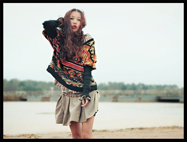 DEMONSTYLE Lady's Spring sweater ,women's knitshirt  unique design