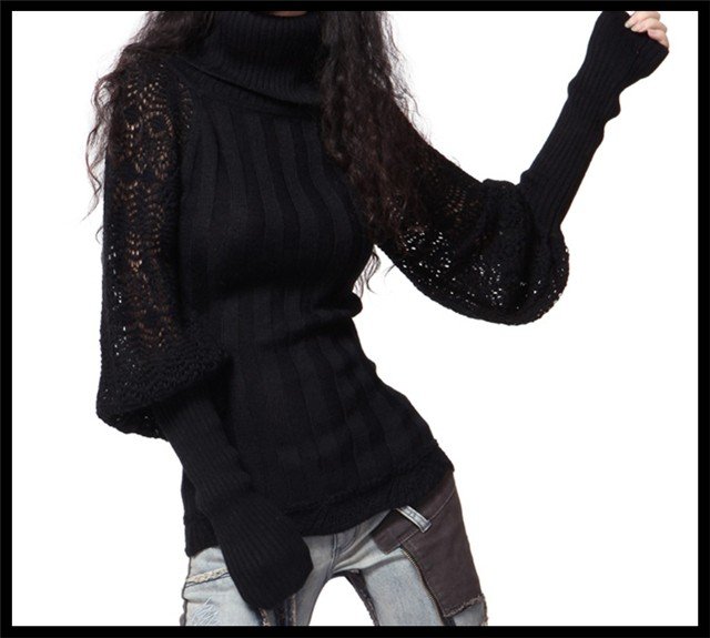 [DEMONSTYLE]lady's trumpet sleeve  knitwear,women's knitting shirt YB10827Q